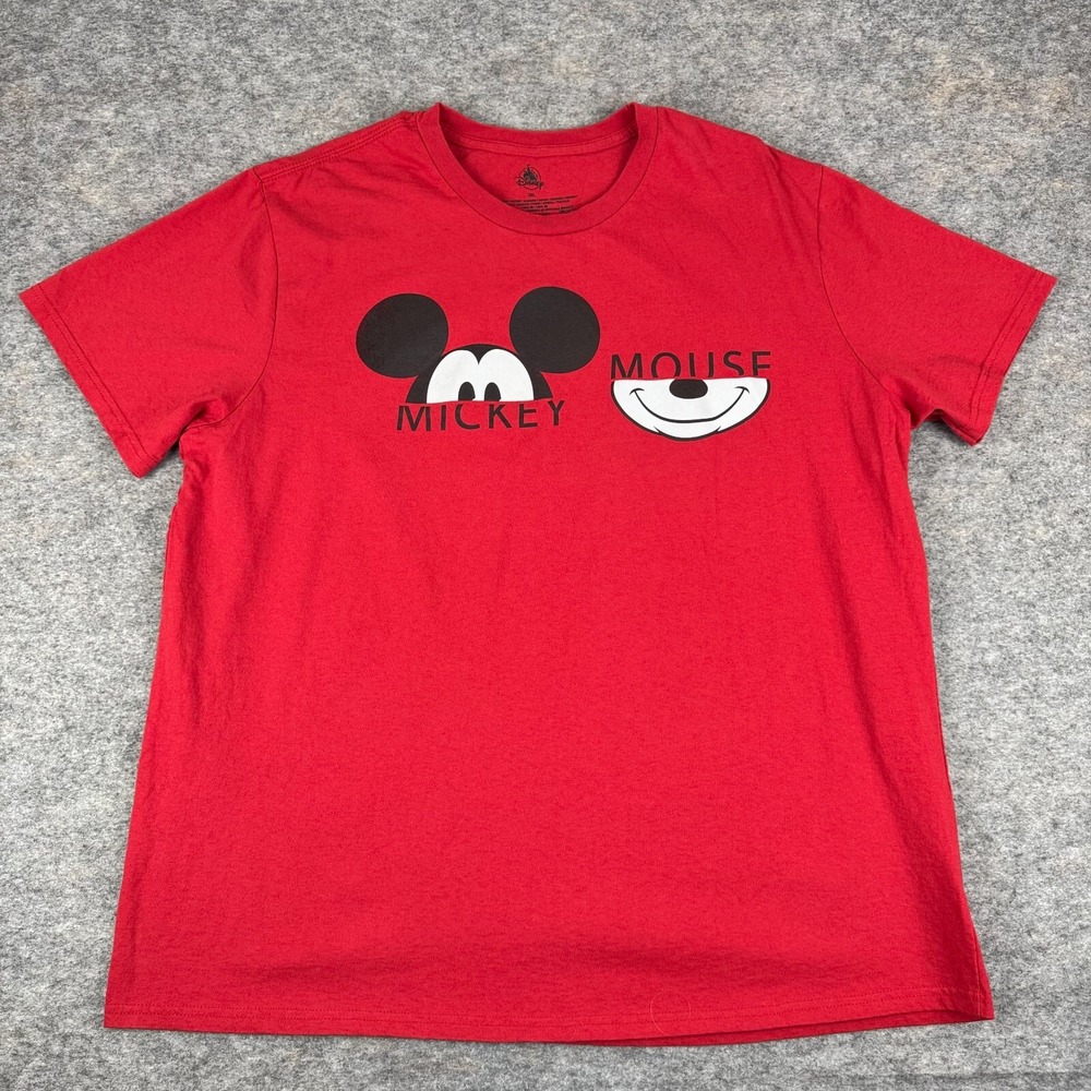 Disney Store T-Shirt Tee Mickey Mouse Red Cotton Mens 2XL XXL